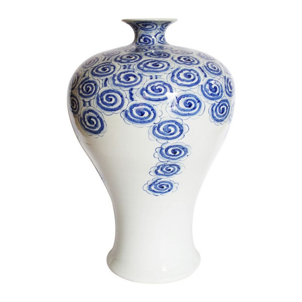 Blue & White Driftting Cloud Plum Porcelain Vase 1236