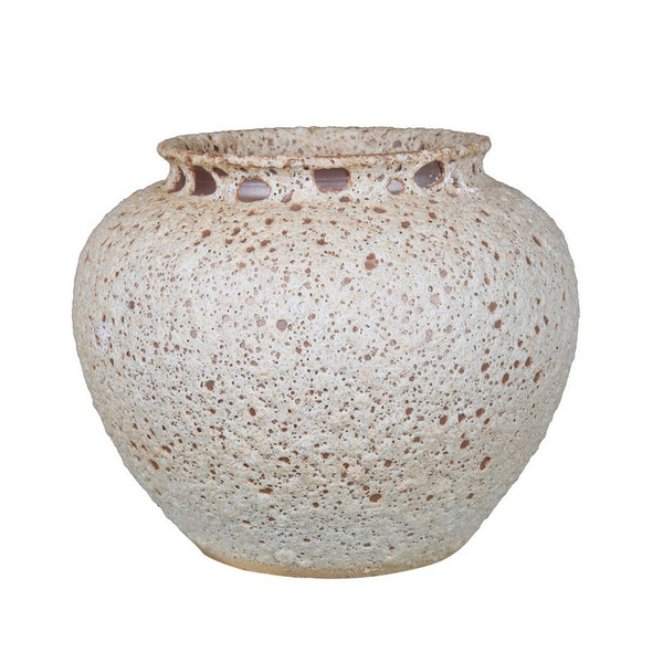 Weathered White Crackle Jar - Small 1283A By Legend Of Asia