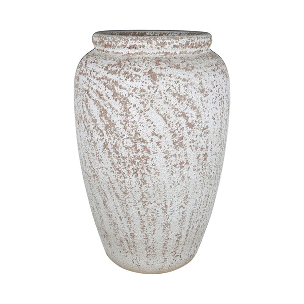 Weathered White Crackle Glaze Pot - L 1285-L By Legend Of Asia
