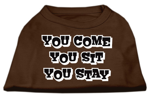 You Come, You Sit, You Stay Screen Print Shirts Brown Lg (14) 51-51 LGBR By Mirage