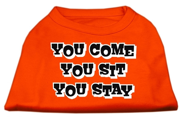 You Come, You Sit, You Stay Screen Print Shirts Orange Lg (14) 51-51 LGOR By Mirage