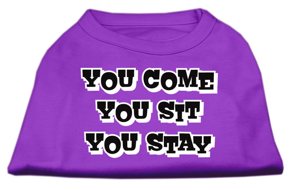You Come, You Sit, You Stay Screen Print Shirts Purple L 51-51 LGPR By Mirage