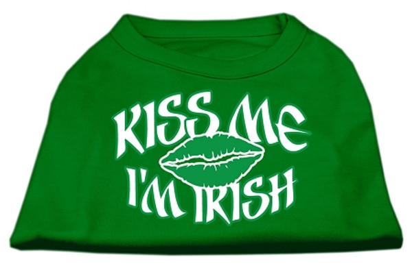 Kiss Me I'M Irish Screen Print Shirt Emerald Green Sm (10) 51-61 SMEG By Mirage