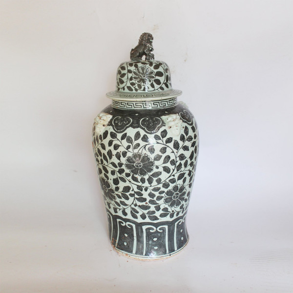 Black Vine Lion Lid Temple Jar Large 1555 By Legend Of Asia