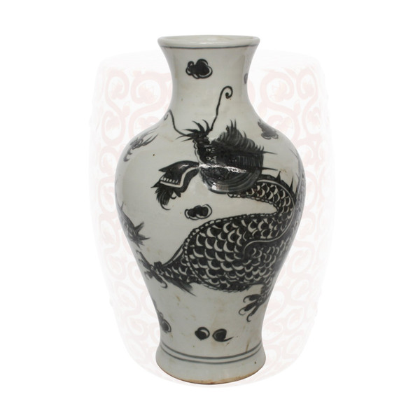 Black Dragon Kwanyin Porcelain Vase Small 1560S By Legend Of Asia