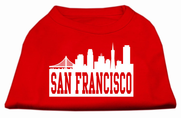 San Francisco Skyline Screen Print Shirt Red Med 51-72 MDRD By Mirage