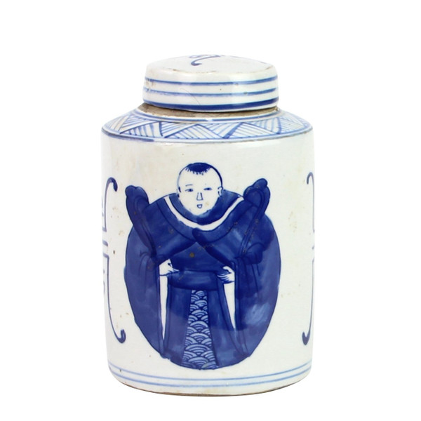 Blue And White Mini Tea Jar Ancient Scholar 1602C By Legend Of Asia