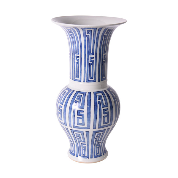 Blue And White Siam Symbol Ballaster Vase 1647 By Legend Of Asia