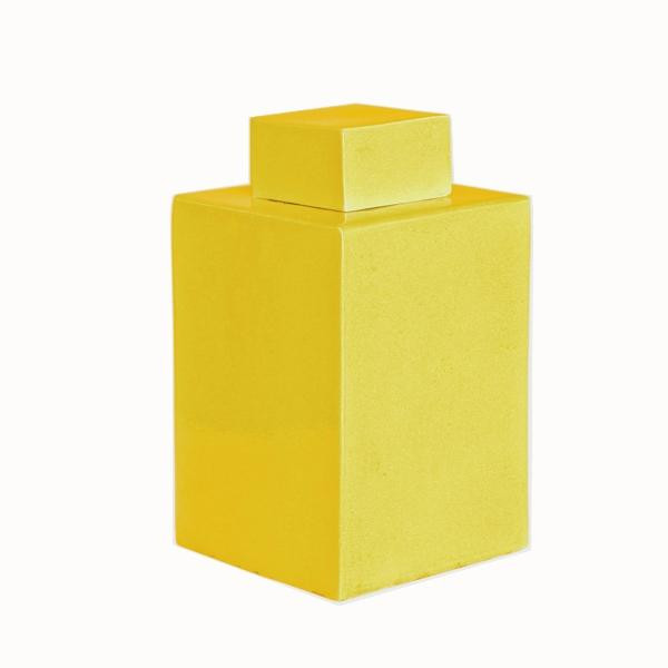 Square Tea Jar 17H - Yellow 1815-Y By Legend Of Asia