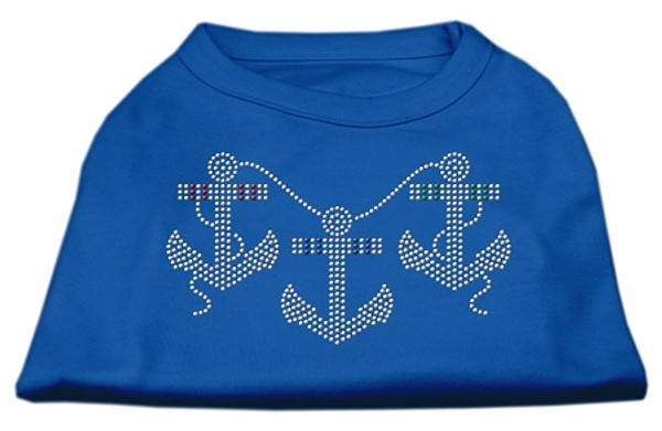 Rhinestone Anchors Shirts Blue Lg (14) 52-04 LGBL By Mirage