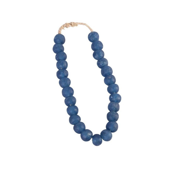 Vintage Sea Glass Beads 1.25 Dia - Indigo Blue 2506L-DB By Legend Of Asia