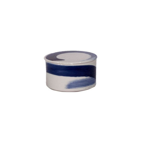 Blue & White Brushstroke Lidded Jar 8121-S By Legend Of Asia