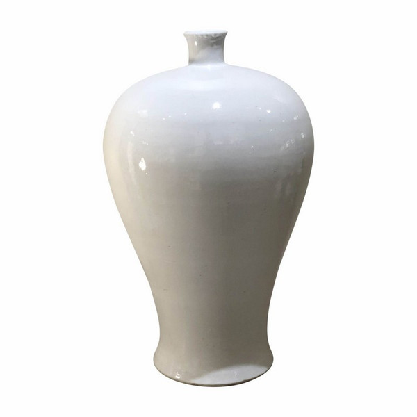 Rustic Matt White Plum Porcelain Vase Large 8122L By Legend Of Asia