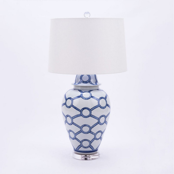 Blue And White Crossing Circle Lamp L1355 By Legend Of Asia