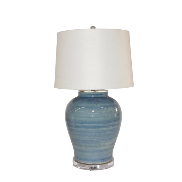 Lake Blue Open Top Jar Small Table Lamp L1475S-LB By Legend Of Asia
