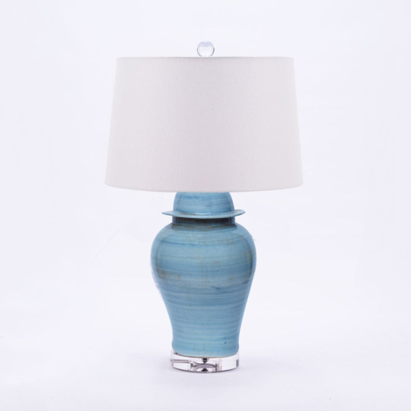 Table Lamp Lake Blue Temple Jar 20H L1476S-LB By Legend Of Asia