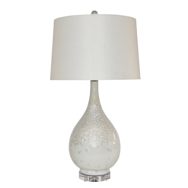 White Crystal Shell Long Neck Vase Lamp L1670 By Legend Of Asia
