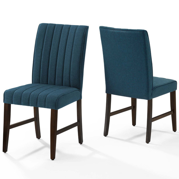 Motivate Channel Tufted Upholstered Fabric Dining Chair Set Of 2 EEI-3333-BLU By Modway