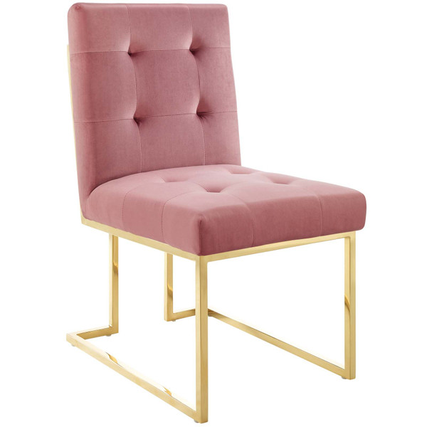 Privy Gold Stainless Steel Performance Velvet Dining Chair EEI-3744-GLD-DUS By Modway