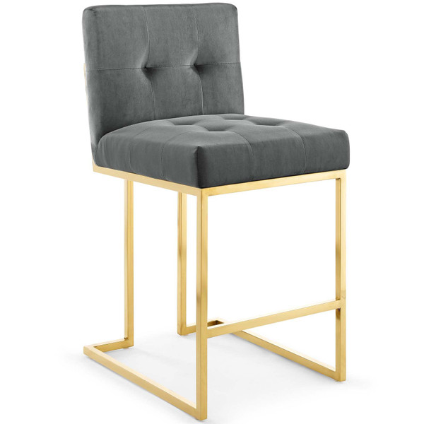 Privy Gold Stainless Steel Performance Velvet Counter Stool EEI-3853-GLD-CHA By Modway