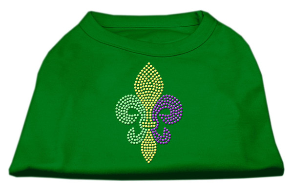 Mardi Gras Fleur De Lis Rhinestone Dog Shirt Emerald Green Lg (14) 52-86 LGEG By Mirage