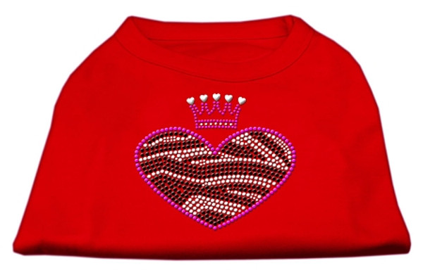 Zebra Heart Rhinestone Dog Shirt Red Med (12) 52-87 MDRD By Mirage