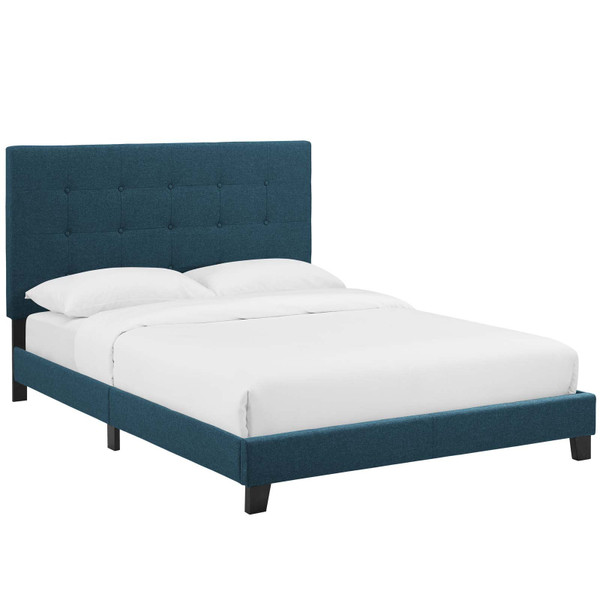 Melanie King Tufted Button Upholstered Fabric Platform Bed MOD 5994 AZU by Modway Furniture