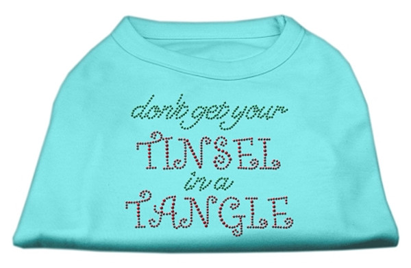 Tinsel In A Tangle Rhinestone Dog Shirt Aqua Lg (14) 52-94 LGAQ By Mirage