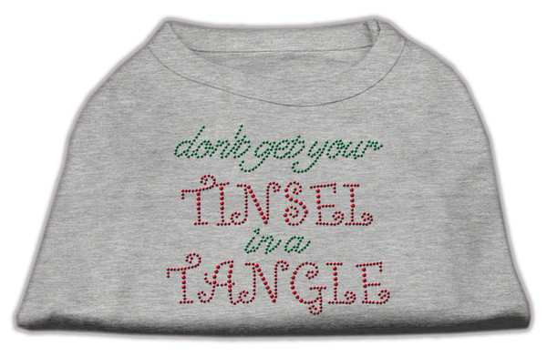 Tinsel In A Tangle Rhinestone Dog Shirt Grey Lg (14) 52-94 LGGY By Mirage
