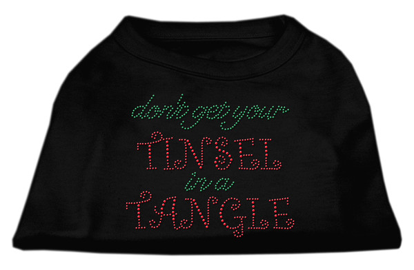 Tinsel In A Tangle Rhinestone Dog Shirt Black Xs (8) 52-94 XSBK By Mirage