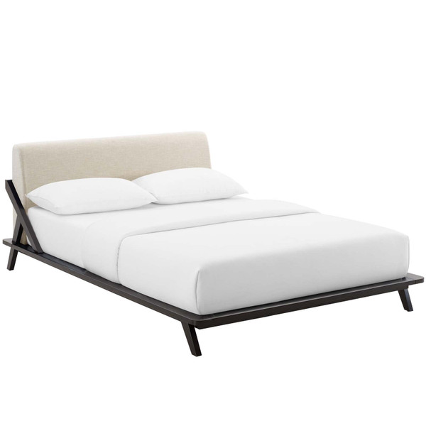 Luella Queen Upholstered Fabric Platform Bed MOD 6047 CAP BEI by Modway Furniture
