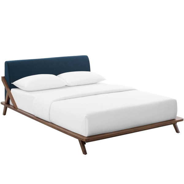 Luella Queen Upholstered Fabric Platform Bed MOD 6047 WAL BLU by Modway Furniture