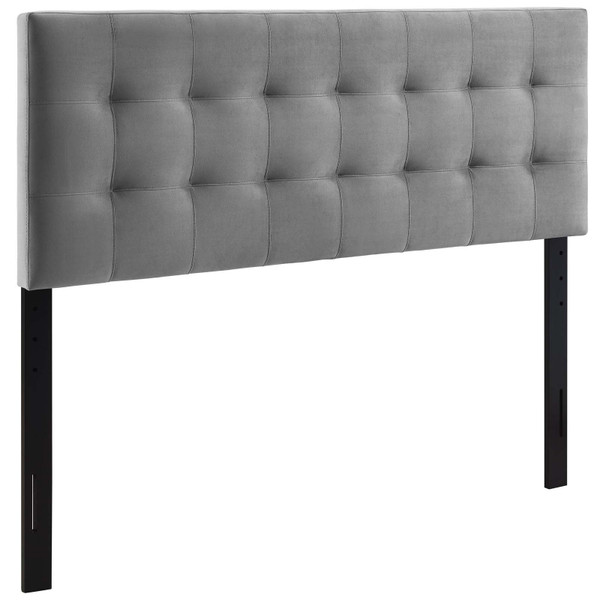 Lily Biscuit Tufted Full Performance Velvet Headboard MOD 6119 GRY by Modway Furniture
