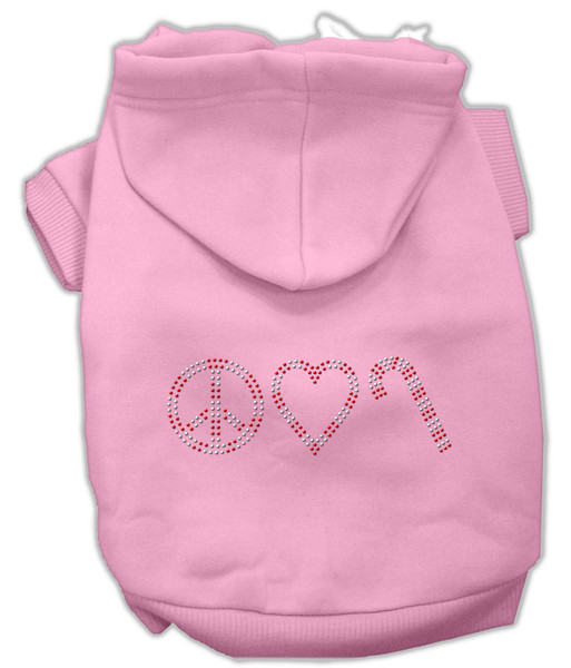 Peace, Love And Candy Canes Hoodies Pink M (12) 54-25-08 MDPK By Mirage
