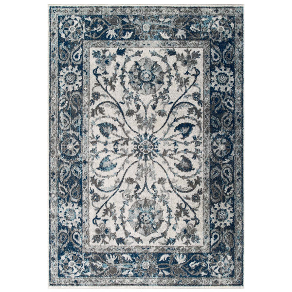 Entourage Samira Distressed Vintage Floral Persian Medallion 8X10 Area Rug R 1174B 810 by Modway Furniture