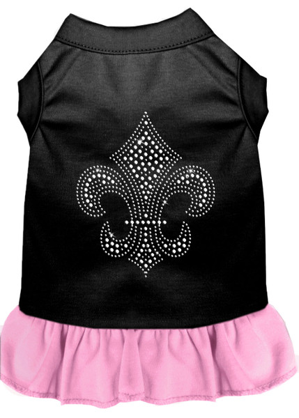 Silver Fleur De Lis Rhinestone Dress Black With Light Pink Xl 57-23 XLBKPK By Mirage