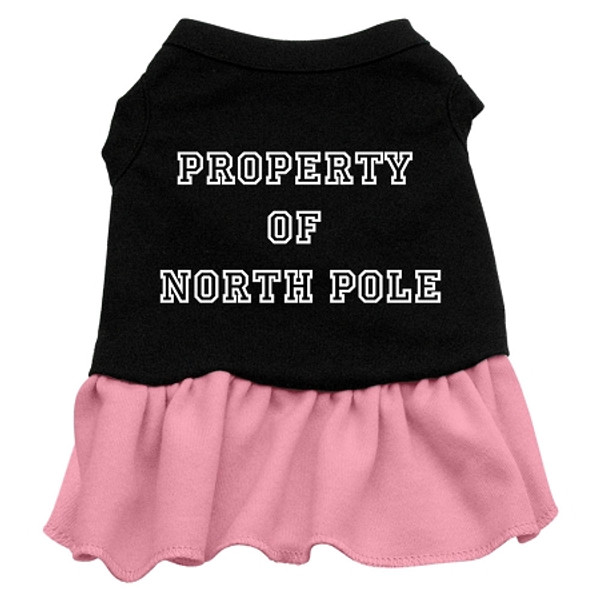 Property Of North Pole Screen Print Dress Black With Pink Lg (14) 57-37 LGBKPK By Mirage
