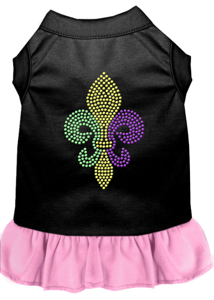 Mardi Gras Fleur De Lis Rhinestone Dress Black With Light Pink Xxl 57-57 XXLBKPK By Mirage