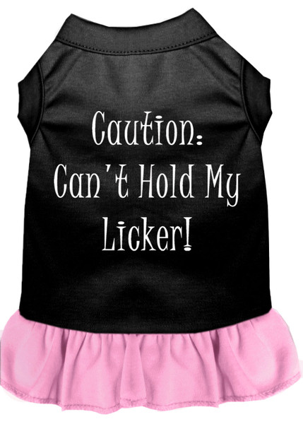 Can'T Hold My Licker Screen Print Dress Black With Light Pink Med (12) 58-03 MDBKPK By Mirage