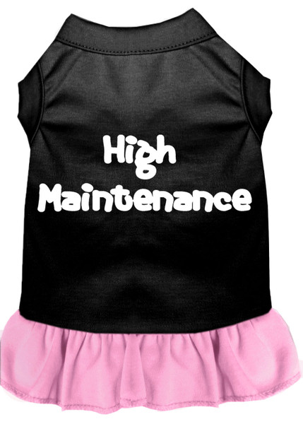 High Maintenance Screen Print Dog Dress Black With Light Pink Med (12) 58-06 MDBKPK By Mirage