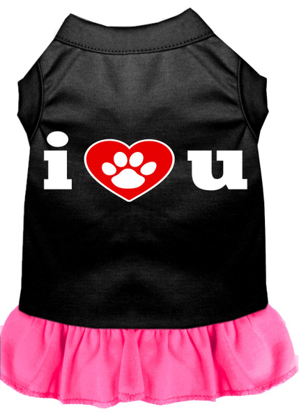 I Heart You Screen Print Dress Black With Bright Pink Sm (10) 58-09 SMBPBPK By Mirage