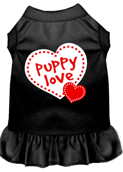 Puppy Love Screen Print Dress Black Med (12) 58-14 MDBK By Mirage