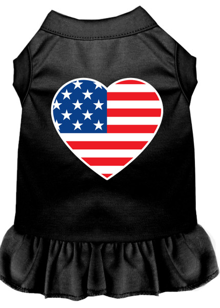 American Flag Heart Screen Print Dress Black 4X (22) 58-40 4XBK By Mirage