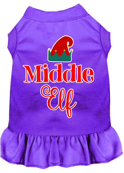 Middle Elf Screen Print Dog Dress Purple 4X 58-413 PR4X By Mirage