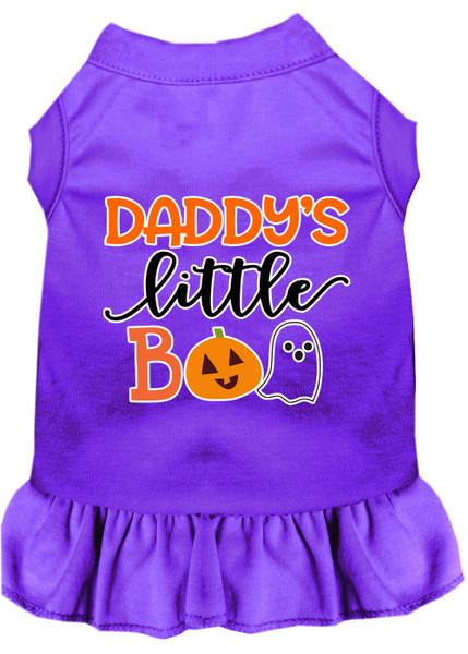 Daddy'S Little Boo Screen Print Dog Dress Purple 4X 58-431 PR4X By Mirage