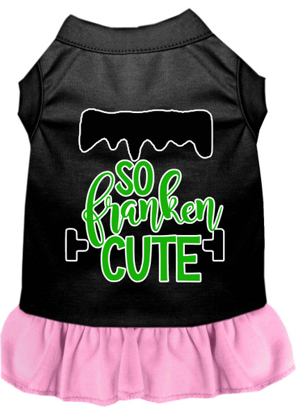So Franken Cute Screen Print Dog Dress Black With Light Pink Med 58-433 BKLPKMD By Mirage