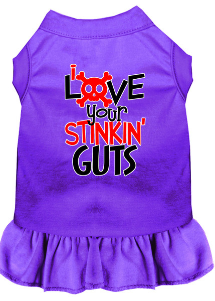 Love Your Stinkin Guts Screen Print Dog Dress Purple Xxl 58-439 PRXXL By Mirage