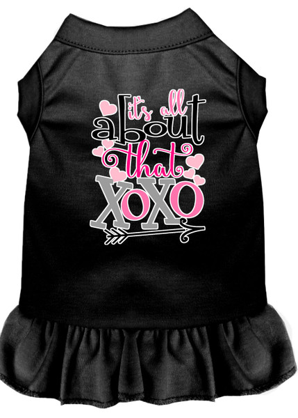 All About The Xoxo Screen Print Dog Dress Black Med 58-440 BKMD By Mirage