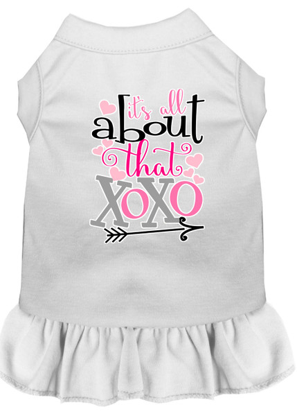 All About The Xoxo Screen Print Dog Dress White 4X 58-440 WT4X By Mirage