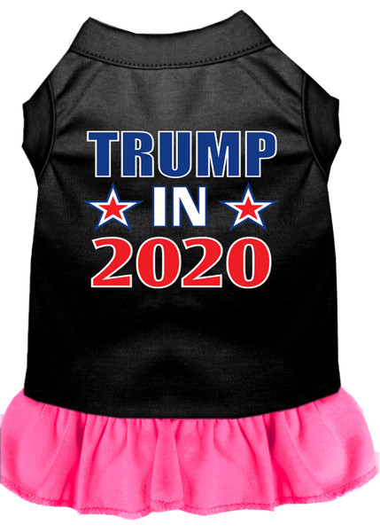 Trump In 2020 Screen Print Dog Dress Black With Bright Pink Med 58-465 BKBPKMD By Mirage